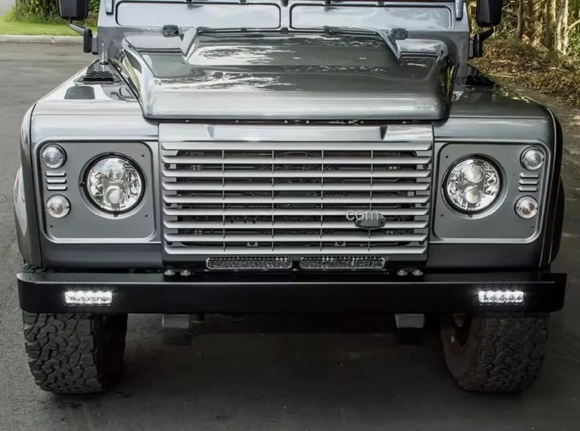 For  Defender 2007-2010 Front Lip Bumper guard with round or square LED lights